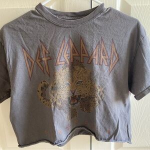 Vinyl icons Def Leppard crop top